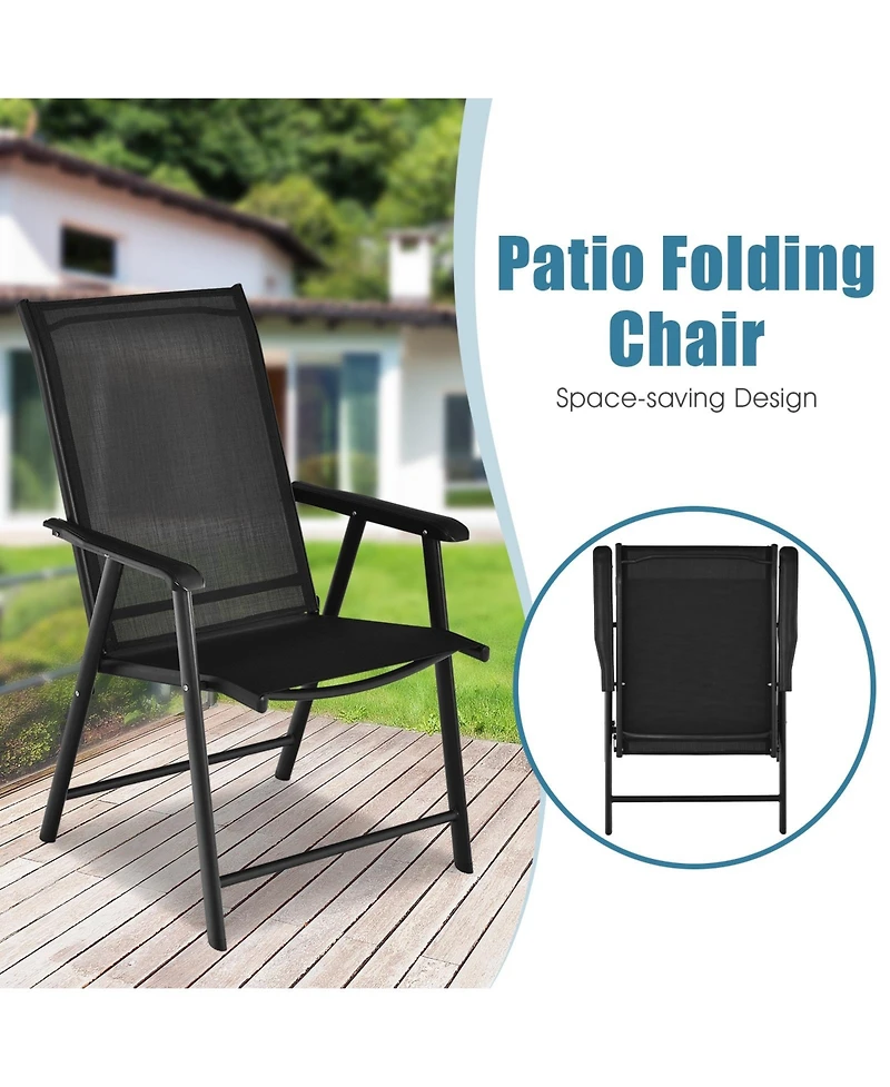 Gouun 4-Pack Patio Folding Chairs Portable for Outdoor Camping