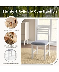 Gouun Wooden Dining Chair Set of 2 with Rubber Wood Frame and Padded Cushion