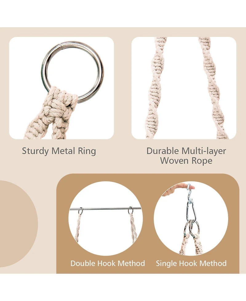 Gouun Cushioned Hammock Swing Chair with Hanging Kit