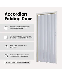 Ltl Home Products Contempora Accordion Folding Door, 36 x 80 Inches, Sand White