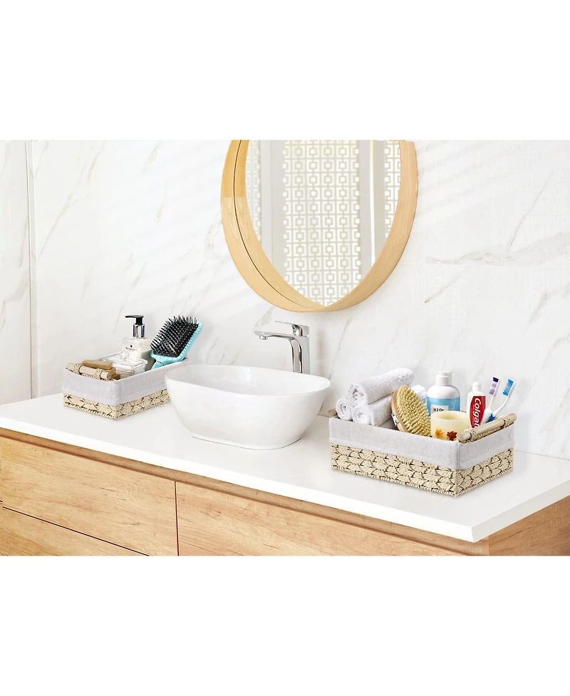 Sorbus 2-Pack Handmade Storage Paper Rope Baskets Set: Bohemian Design for Household Essentials - Durable, Compact, Perfect All Decor
