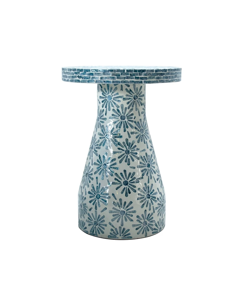 Tov Furniture 18" Wood and Shell Side Table