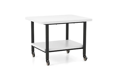 Under Desk Printer Stand with 360° Swivel Casters and Storage Shelves