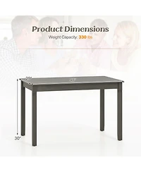Gouun 48-Inch Wooden Dining Table for 4 People Rectangular Kitchen Table with Rubber Wood Legs
