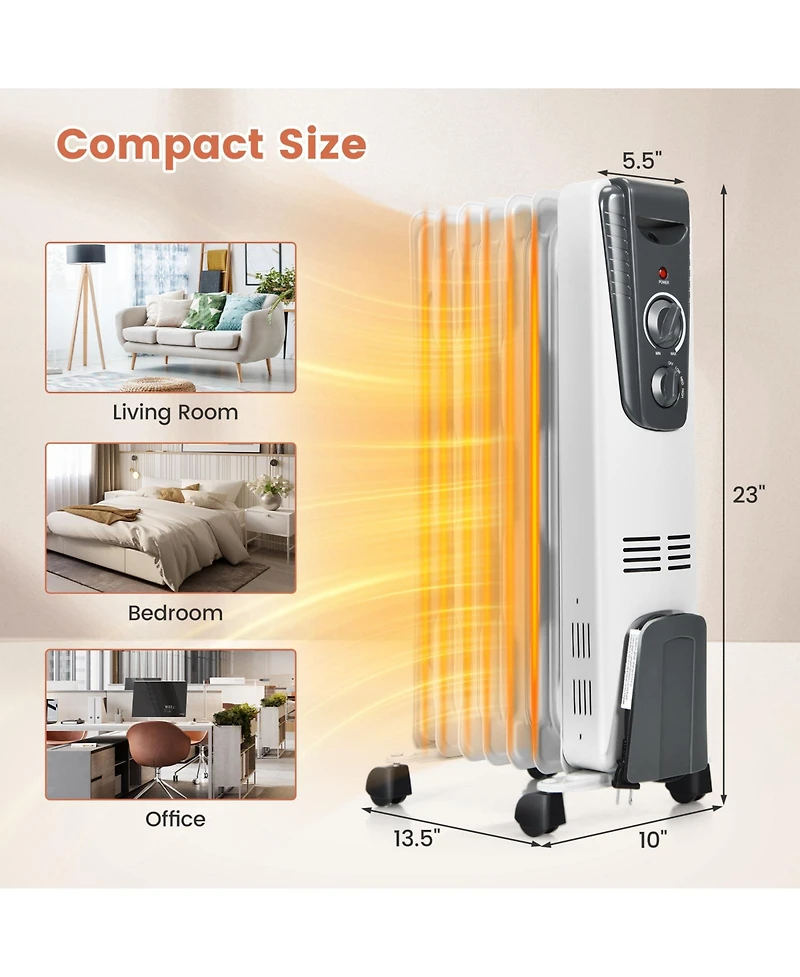 Gouun 1500W Electric Space Heater with Adjustable Thermostat