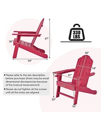 Gouun Outdoor Adirondack Chair with Built-in Cup Holder for Backyard Porch