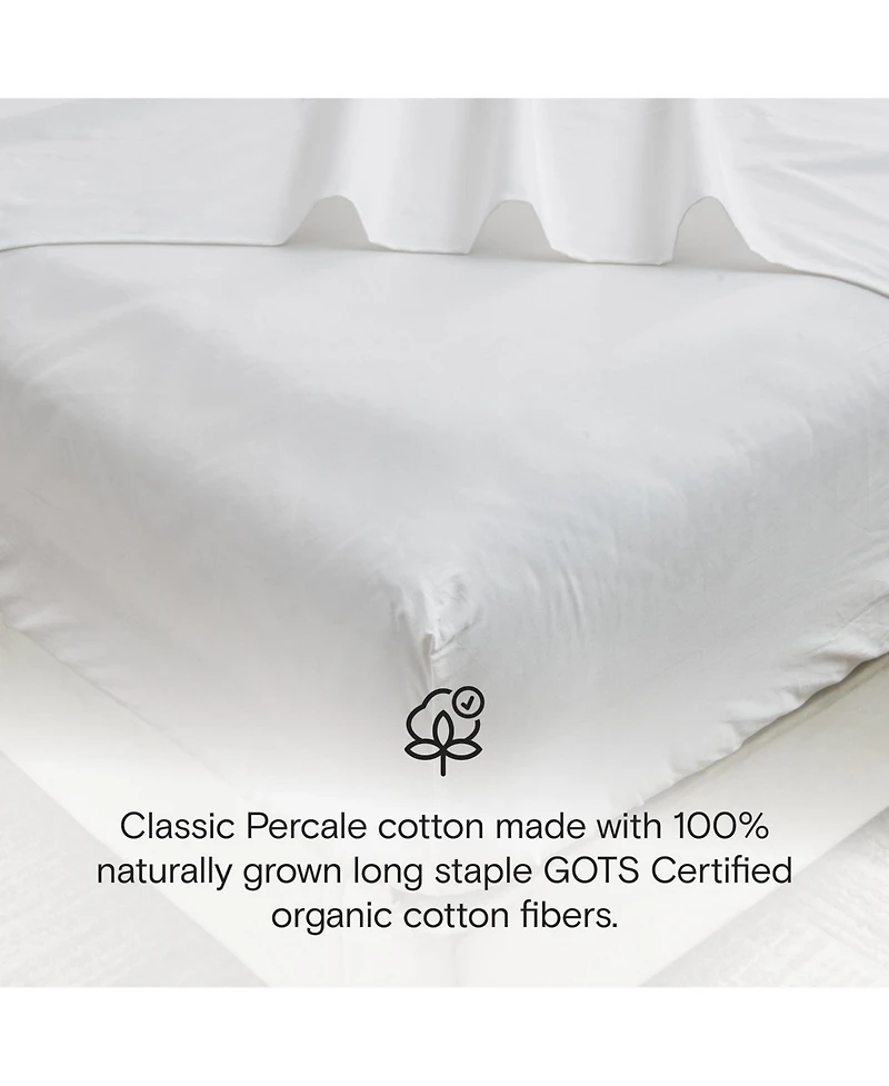 Doz by Sijo Doz 100% Gots Certified Organic Percale Cotton Sheet Set, Hotel Crisp Cool, Breathable