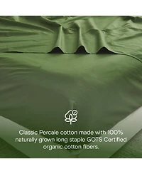 Doz by Sijo 100% Gots Certified Organic Percale Cotton Sheet Set, Hotel Crisp Cool, Breathable