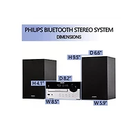 Philips All-in-One Stereo System – Cd Player, Bluetooth, Fm Radio, Usb & Aux Inputs, Remote Control, Compact Design, Superior Sound – Bl