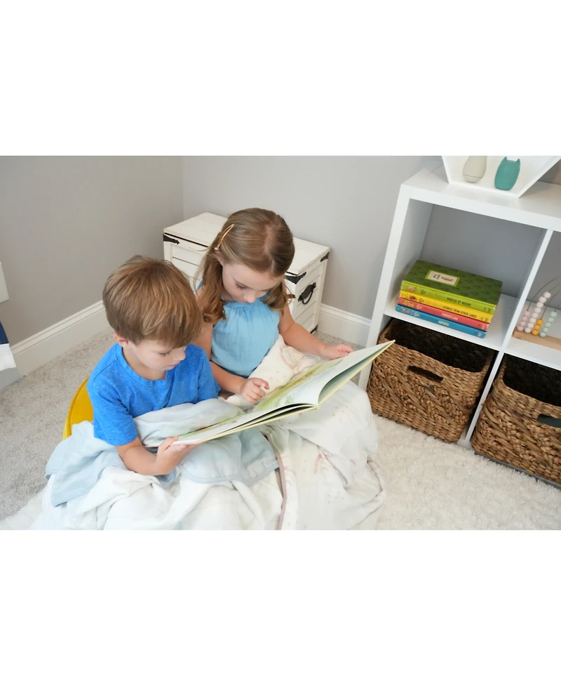 GooseWaddle Toddler Triangles and Mint Oversized Bamboo Muslin Quilted Blanket