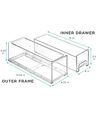Sorbus 2 Pack Small Clear Stackable Pull-Out Drawers