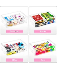 Sorbus 2 Clear Large Stackable Acrylic Drawers - for Organizing Make up, Nail Polish, Hair Accessories, and Beauty Supplies