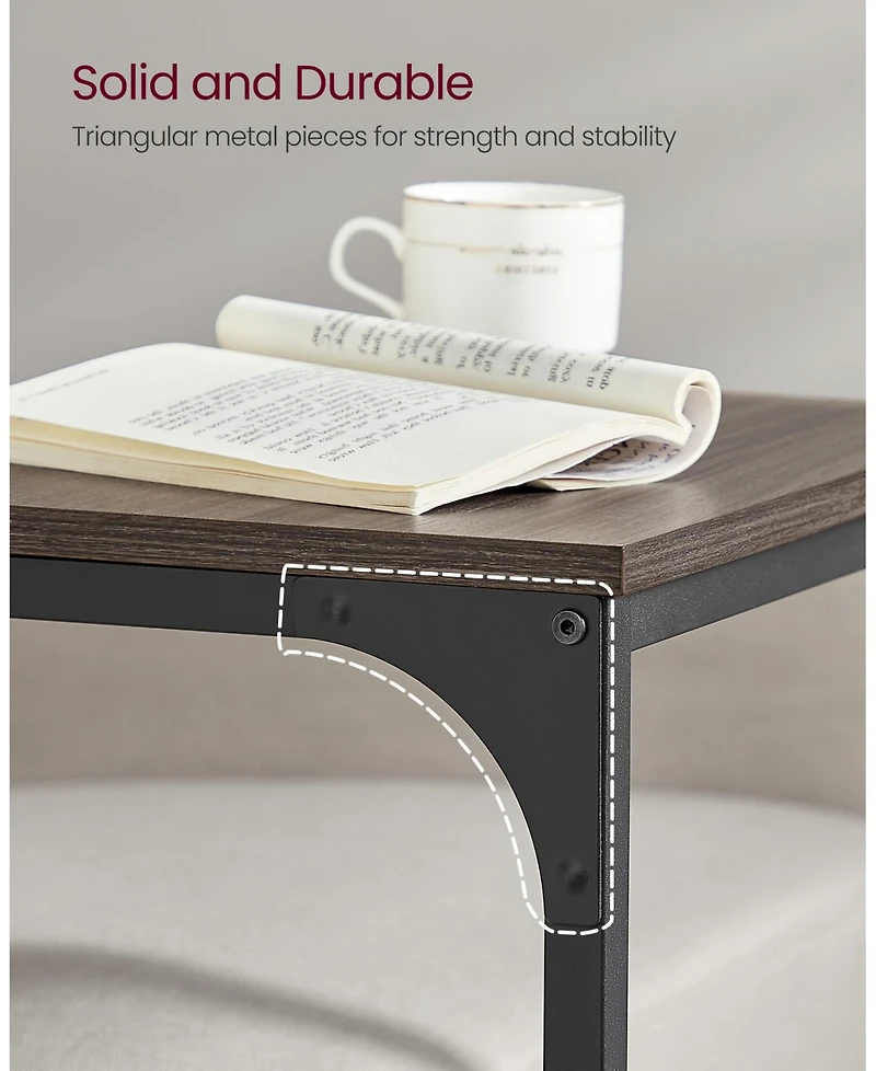 Industrial C-shaped Side Table With Metal Frame