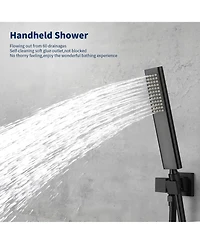 Slickblue Male Npt Tub Faucet with Hand Shower Waterfall Bathtub Shower System with Brass Valve