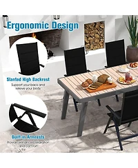 Gymax Patio Folding Chairs Lightweight Outdoor Dining Chairs w/ Padded Seat