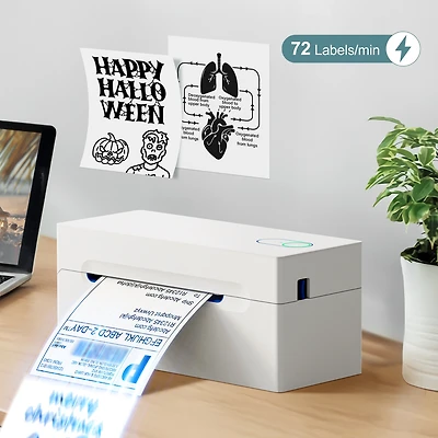 Polono Bluetooth Thermal Shipping Label Printer, Wireless 4x6 Shipping Label Printer for Small Business, Support Android, iPhone, Windows, and Mac, Wi