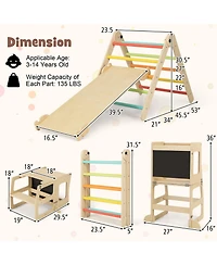Gouun 7-in-1 Toddler Climbing Toy Connected Table and Chair Set for Boys and Girls Aged 3-14 Years Old