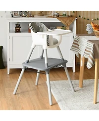 Gouun 4-in-1 Baby Convertible Toddler Table Chair Set with Pu Cushion