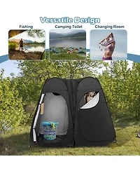 Gouun Oversized Pop Up Shower Tent with Window Floor and Storage Pocket