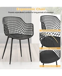 Gouun 3 Piece Patio Chair Set with Pp Seat and Tabletop for Porch