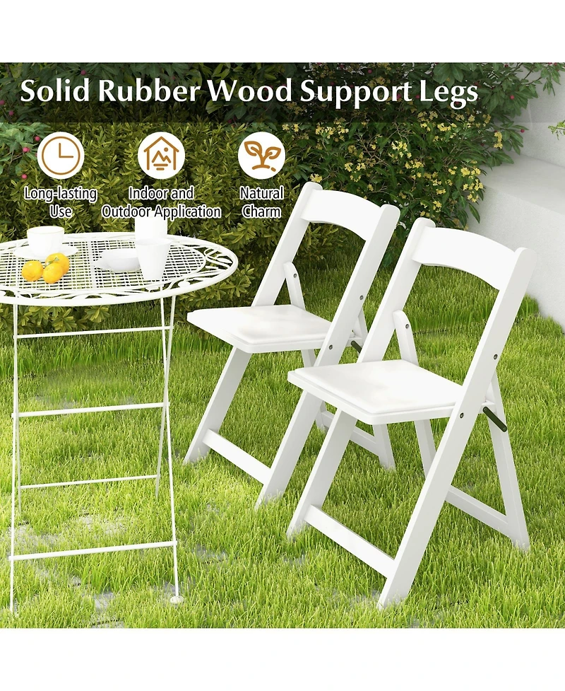 Gouun Set of 4 Dining Chairs Foldable Kitchen Chair with Rubber Wood Legs and Padded Seat