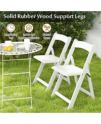 Gouun Set of 4 Dining Chairs Foldable Kitchen Chair with Rubber Wood Legs and Padded Seat