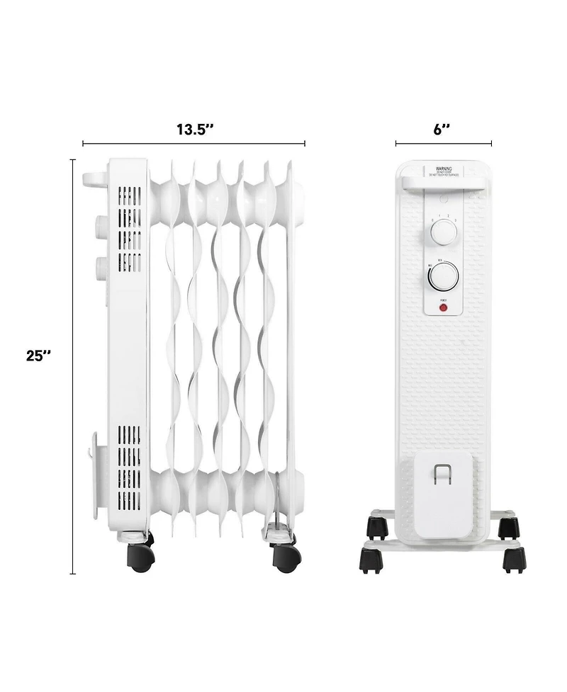 Gouun 1500 W Oil-Filled Heater Portable Radiator Space Heater with Adjustable Thermostat