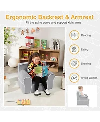 Gouun Upholstered Kids Sofa with Velvet Fabric and High-Quality Sponge