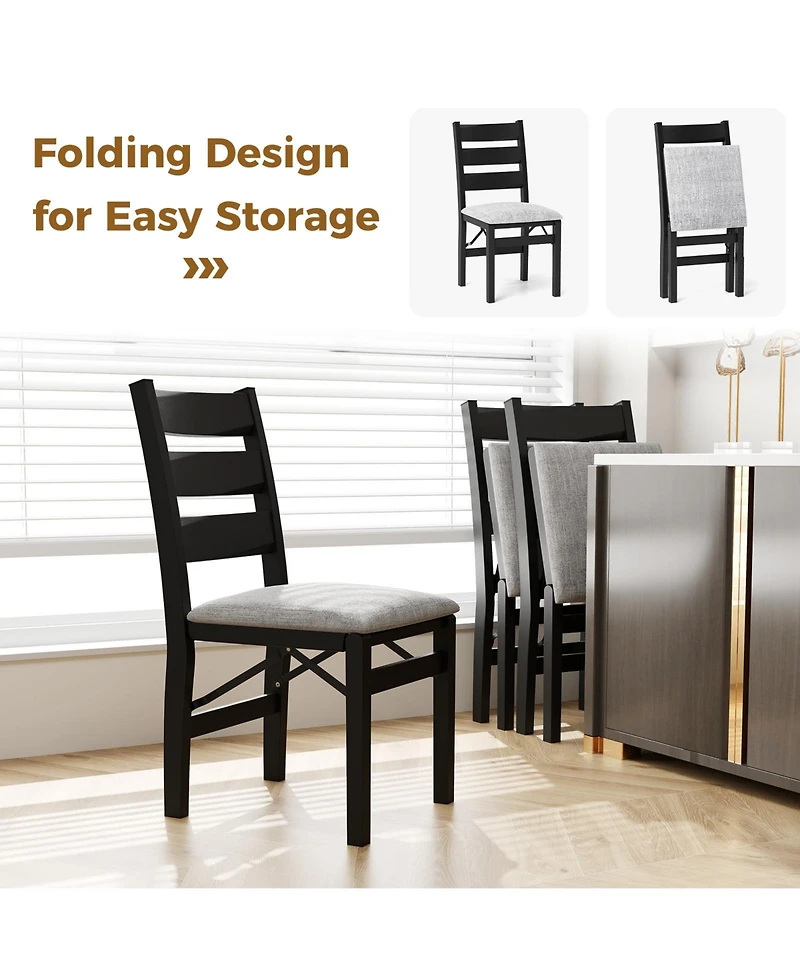 Gouun Modern Upholstered Folding Chairs Set of 2 with Comfy Backrest