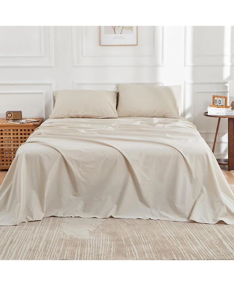 Doz by Sijo 100% Long Staple Cotton Sheet Set, Classic Percale, Hotel Cool Crisp, Breathable, Durable