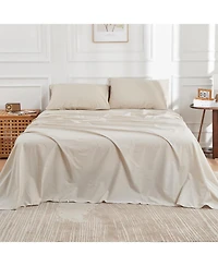 Doz by Sijo 100% Long Staple Cotton Sheet Set, Classic Percale, Hotel Cool Crisp, Breathable, Durable