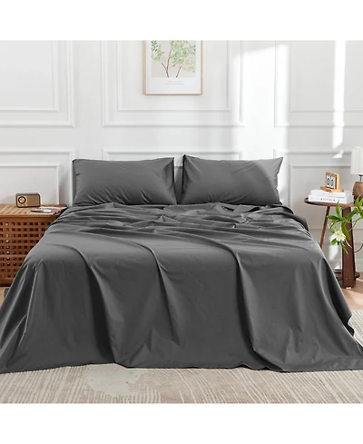 Doz by Sijo Doz 100% Long Staple Cotton Sheet Set, Classic Percale, Hotel Cool Crisp, Breathable, Durable