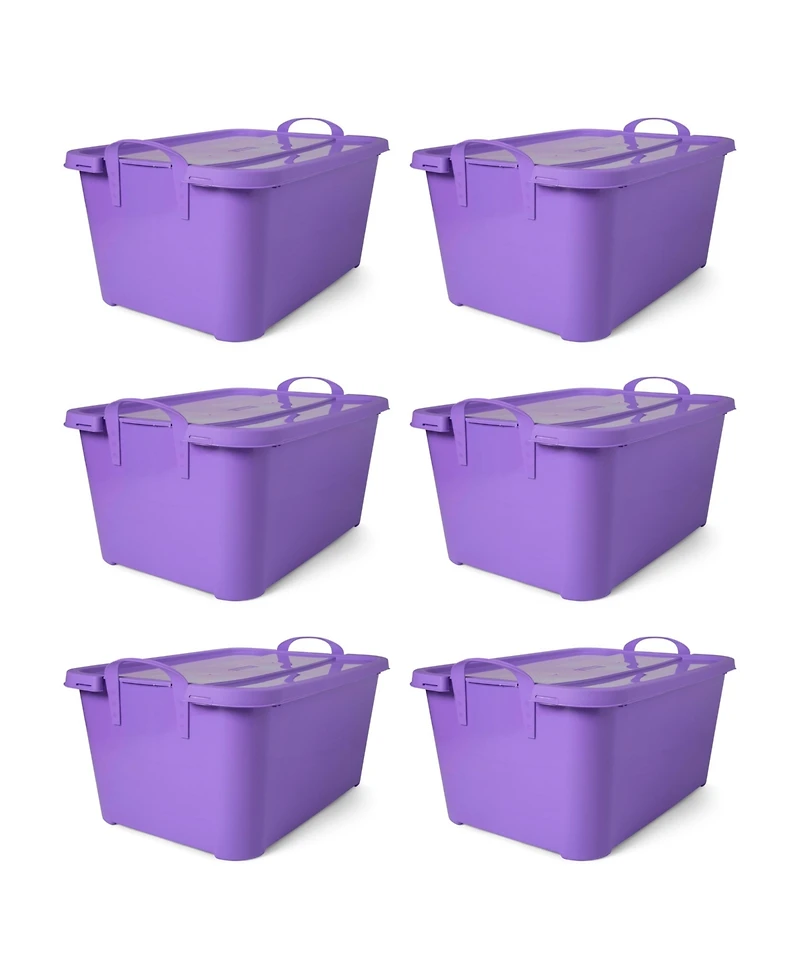 Life Story Purple Stackable Closet Organization Storage Box, 55 Quart (6 Pack)