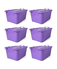 Life Story Purple Stackable Closet Organization Storage Box, 55 Quart (6 Pack)