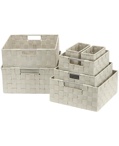 Sorbus 7-Piece Double Woven Basket Bin Set