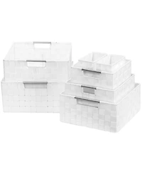 Sorbus 7-Piece Double Woven Basket Bin Set