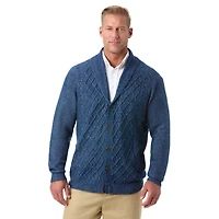 KingSize Big & Tall Soft Cable Knit Shawl Collar Cardigan