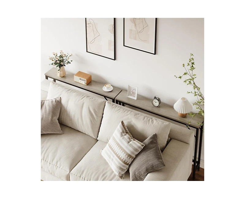 gaomon 5.9" Narrow Sofa Table, Skinny Console Table with Storage, Slim Behind Couch Table for Living Room, Entryway, Hallway, Foyer