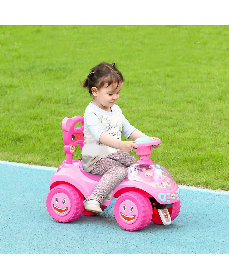 Qaba Toddler Push Car, Kids Foot to Floor Sliding Car,