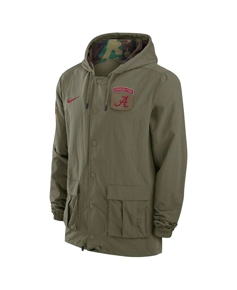 Nike Men's Olive Alabama Crimson Tide 2024 Military Appreciation Full-Snap Hoodie Jacket