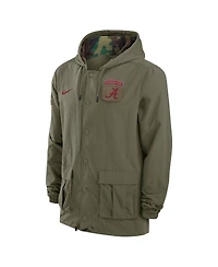 Nike Men's Olive Alabama Crimson Tide 2024 Military Appreciation Full-Snap Hoodie Jacket