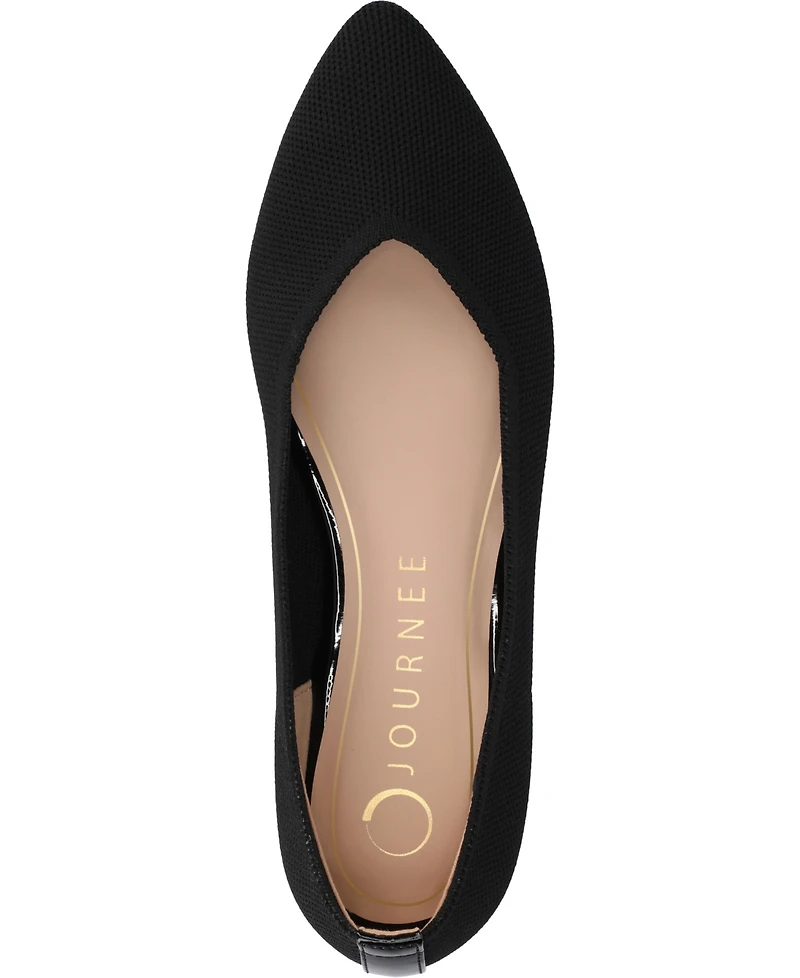 Journee Collection Women's Minnah Knit Pointed Toe Dress Flats