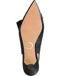 Journee Collection Women's Paloma Bow Kitten Heel Slingback Pumps