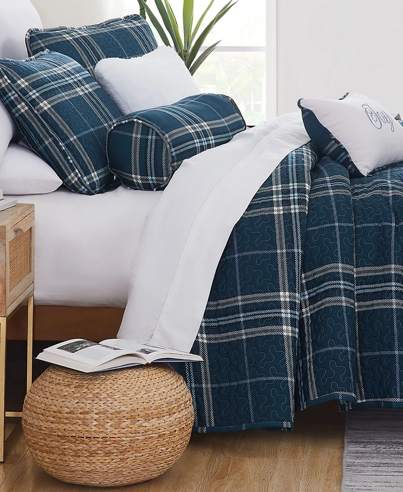 Southshore Fine Linens Vilano Plaid 6-Pc. Quilt Set