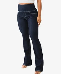 True Religion Women's Truly Snatched Becca Bootcut Pull On Jeans