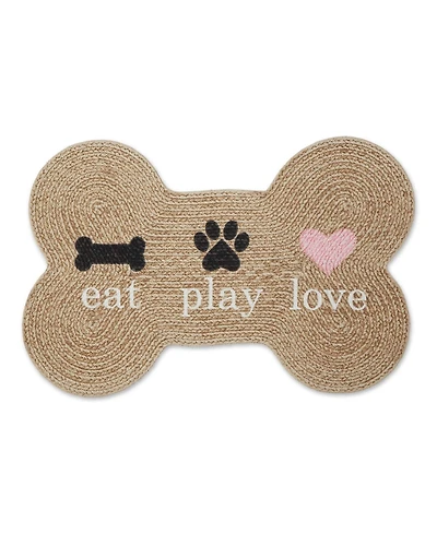 Bone Dry Pet Mat Bone Shape Eat Play Love