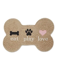 Bone Dry Pet Mat Bone Shape Eat Play Love
