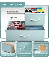 Sorbus 8 Drawers Wide Dresser - Organizer Unit with Steel Frame Wood Top and handle