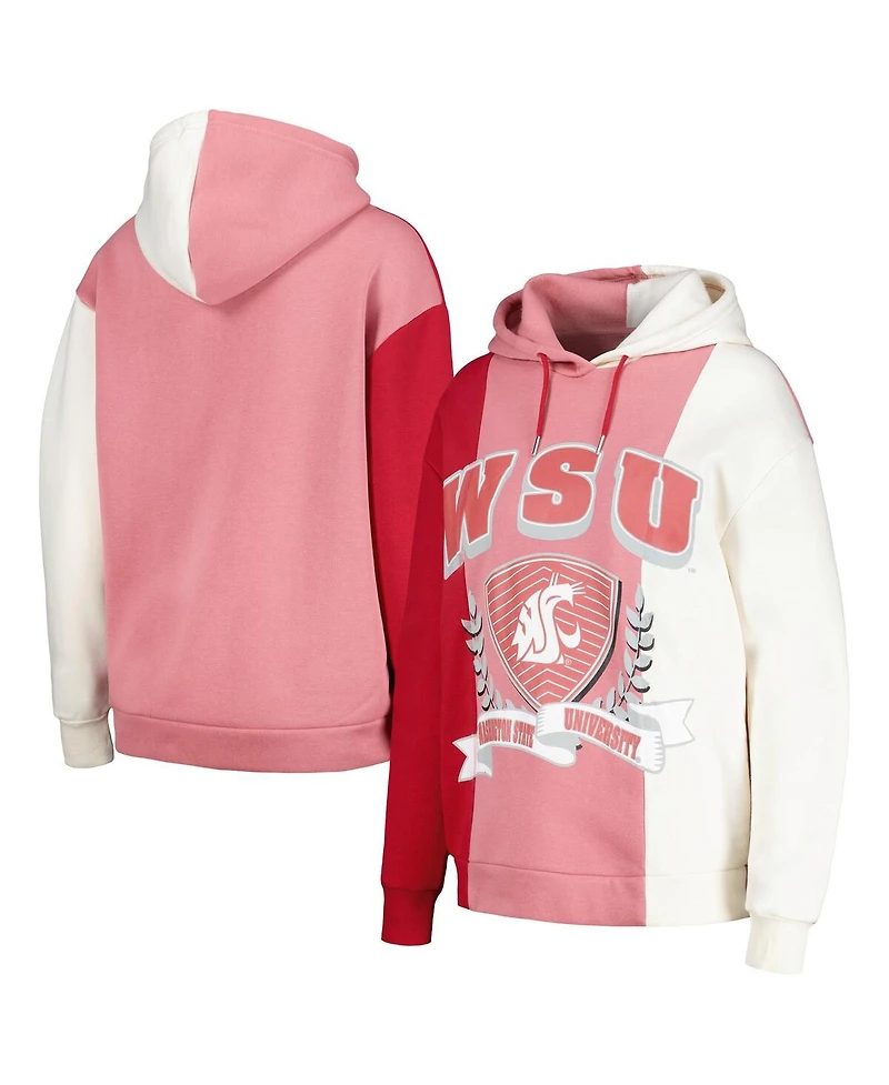 Gameday Couture Women's Crimson Washington State Cougars Hall of Fame Colorblock Pullover Hoodie