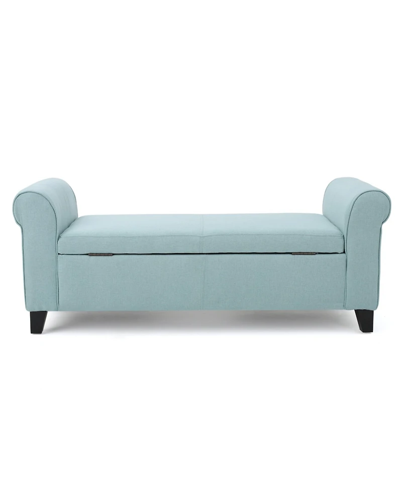 50" Upholstered Storage Ottoman Bench with Rolled Arms, Storage for Small Spaces-The Pop Home